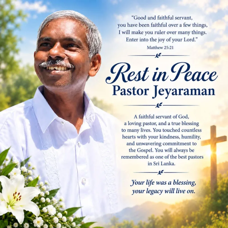 In Loving Memory of Pastor Palaniappan Jeyaraman